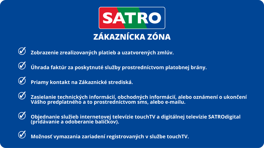 Možnosti zákazníckej zóny